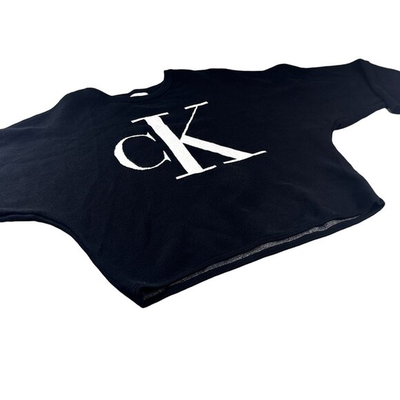 Calvin Klein Sweater Womens Monogram Logo Knit Moss Long Sleeve Top Blouse - Picture 1 of 16